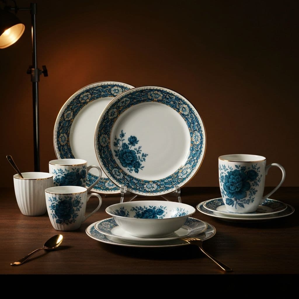 Eliza Teal - 222 Fifth 16-Piece Porcelain Set
