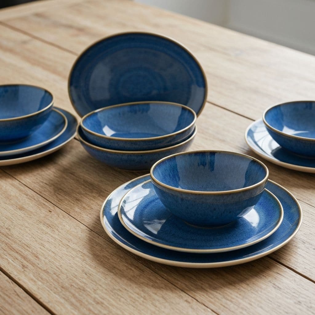 Kaden Blue - 222 Fifth 12-Piece Stoneware Set