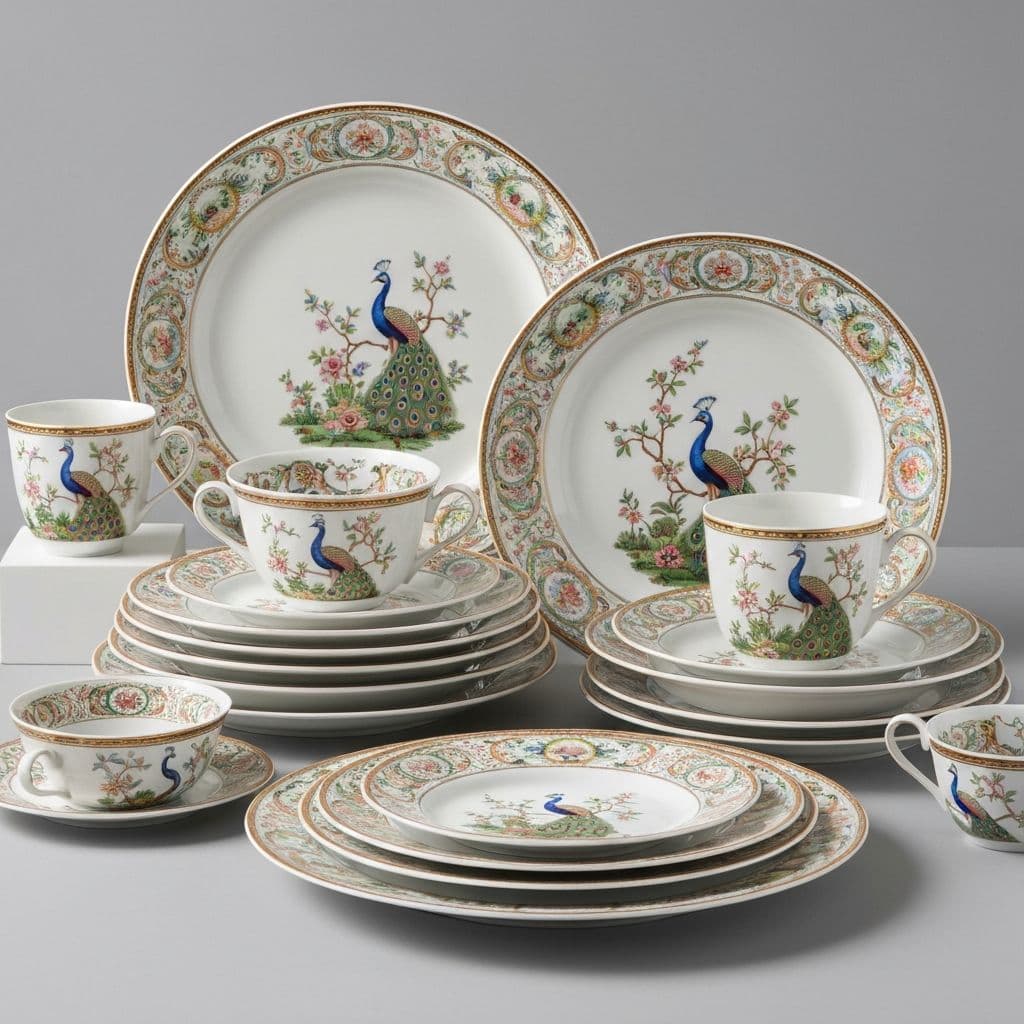 Peacock Garden - 222 Fifth 16-Piece Dinnerware Set